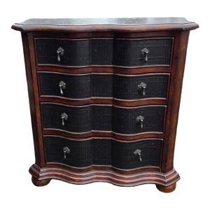 1990s Ethan Allen Lucca Serpentine Chest of Drawers Dresser Nightstand Console