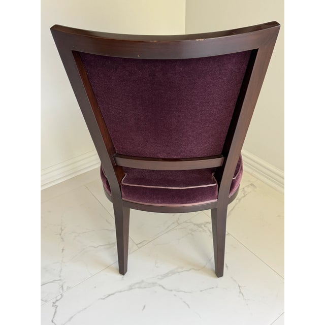Mid 20th Century Mid 20th Century French Moderne Dining Chairs in Aubergine Mohair- Set of 8 For Sale - Image 5 of 16