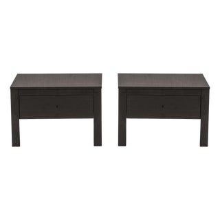 Italian Black Lacquered Saratoga Bedside Tables attributed to Massimo and Lella Vignelli for Poltronova, 1970s, Set of 2 For Sale