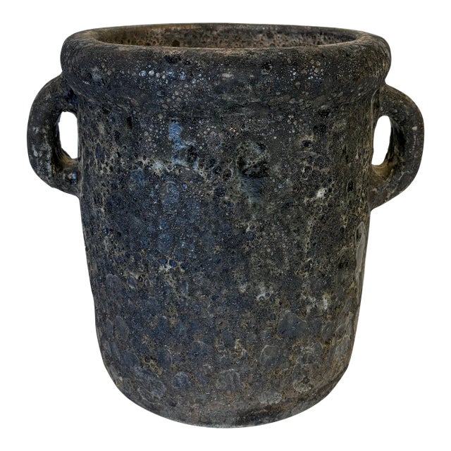 Currey & Company Modern Volcanic Glaze Two Handle Pot Prototype For Sale