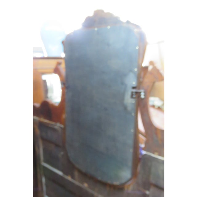 Southern Furniture Early 1900s Tiger Oak Large Tall Serpentine Gentleman’s Chest With Mirror 5982 For Sale In Miami - Image 6 of 18