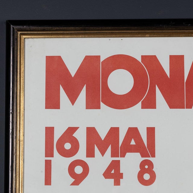 Vintage 20th Century Framed 1948 Monaco Grand Prix Poster from Geo Matt, 1985 For Sale - Image 13 of 16