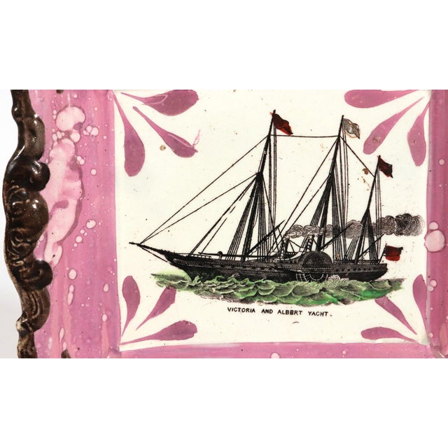 Sunderland Lustre Maritime Pottery Plaque Hmy Victoria and Albert II For Sale - Image 4 of 7