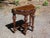Vintage Jacobean Spanish Revival Style Solid Walnut Entry Table Demilune Table For Sale - Image 10 of 11
