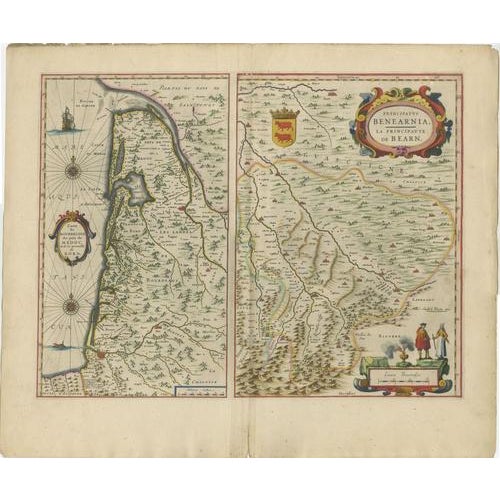 Antique Blaeu Map of the Bordelais, 1642 For Sale - Image 3 of 12