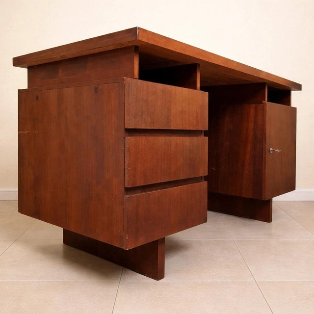 Scandinavian Teak Desk with Drawers, 1970s For Sale - Image 3 of 9