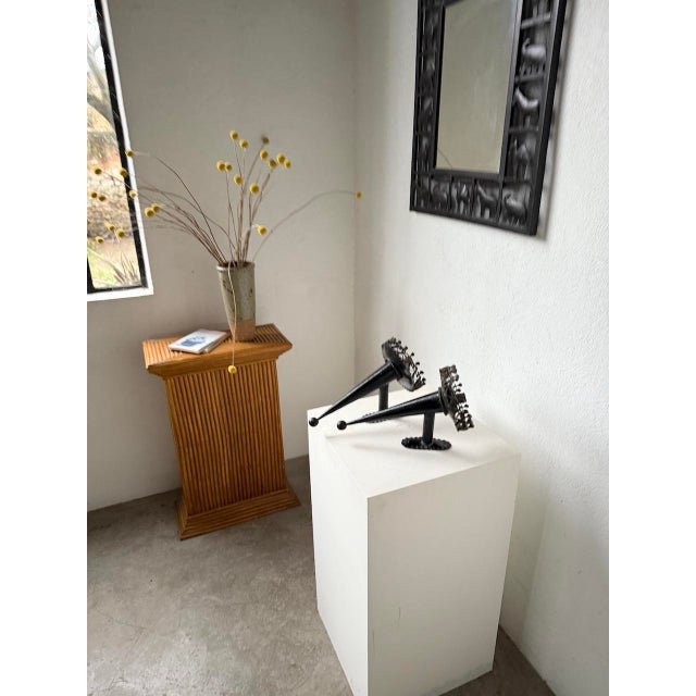 Metal Brutalist Black Metal Wall Sconces, 1950s, Set of 2 For Sale - Image 7 of 18