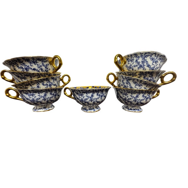 Cobalt Blue & Gold Fine China and Signed Crystal Cobalt Blue & Gold Fine China and Signed Crystal Collection, (79 Pieces Total) For Sale In Boston - Image 6 of 17