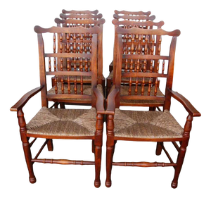 English Spindleback Dining Chairs, Set of 8