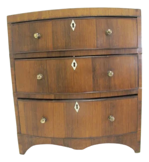 Antique 19th Century Wood Vanity or Trinket 3 Drawer Dresser Chest Box