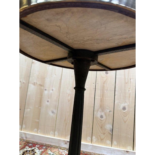 Round Bistro Side Table in Cast Iron and Marble For Sale - Image 3 of 6