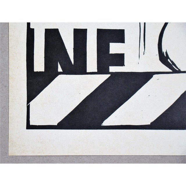 Fritz Köthe, Untitled, 1966, Original Linoleum Engraving For Sale - Image 5 of 10