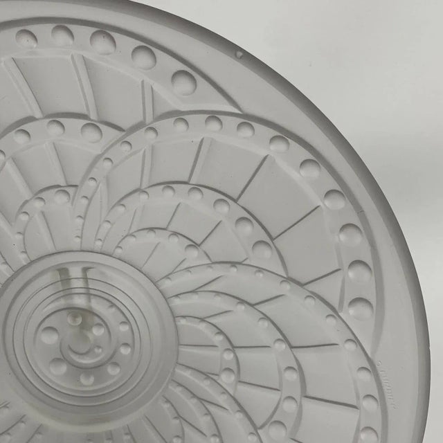 Glass Large Art Deco Frosted Glass Bowl Modele Arc by Jacques Landier, 1930s For Sale - Image 7 of 10