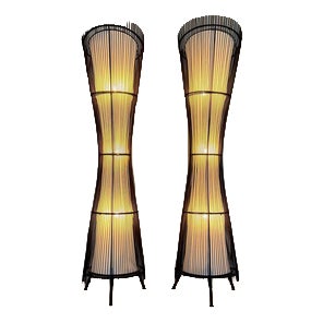 French Sculptural Kobe Floor Lamps, Set of 2 For Sale