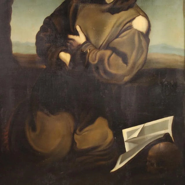 Saint Francis, 1865, Oil on Canvas, Framed For Sale - Image 4 of 16
