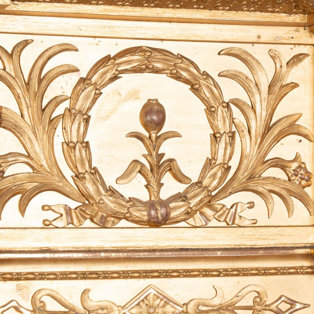 Wood Early 19th Century Swedish Gold Giltwood Mirror With Laurel Wreath Crest For Sale - Image 7 of 14