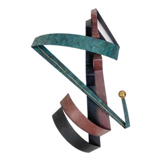 90s Curtis Jere Postmodern Abstract Brutalist Modern Wall Sculpture Signed Dated 1992 For Sale