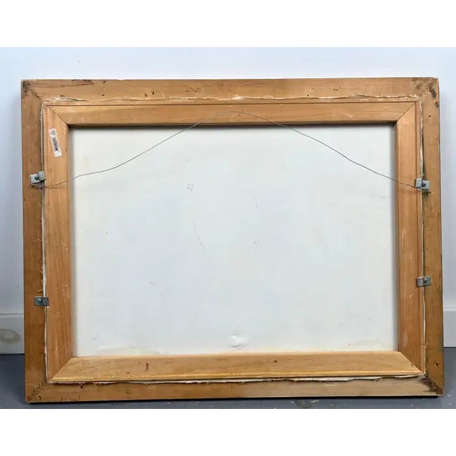 Mythological or Allegorical Scene W Bathing Female Figure Oil on Canvas, Framed 1980's For Sale - Image 16 of 16