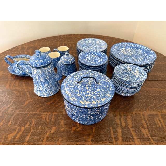 Mid 20th Century Stangl Spongeware Pottery Large Dish Set - 43 Pieces For Sale - Image 16 of 16