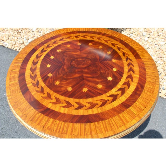 Wood 1980s Maitland-Smith Inlaid Wood Table With Gilt Brass Paw Feet For Sale - Image 7 of 12