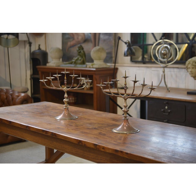 Vintage Brass and Copper Candleholders, 1950s, Set of 2, in Very Good conditions. Designed 1950 to 1959