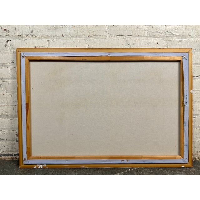 Signed Mid-Century Modern Inspired Abstract Painting For Sale - Image 4 of 9