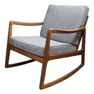 1950s France & Søn Ole Wanscher Fd-120 Rocking Chair For Sale