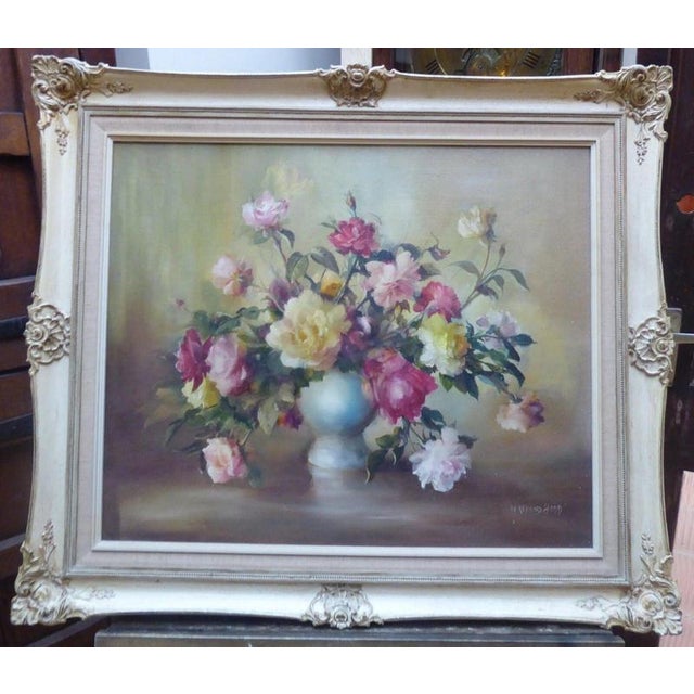 William Reynard Hood, Still Life with Roses, Mid Century, Oil on Canvas For Sale - Image 13 of 14