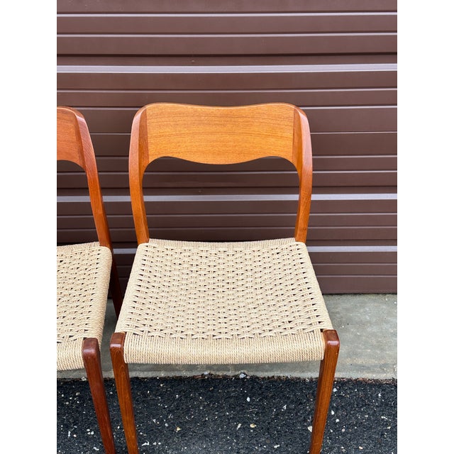Niels Otto Møller Teak Model 71 Dining Chairs for j.l. Møller, 1960s- Set of Four For Sale - Image 10 of 12