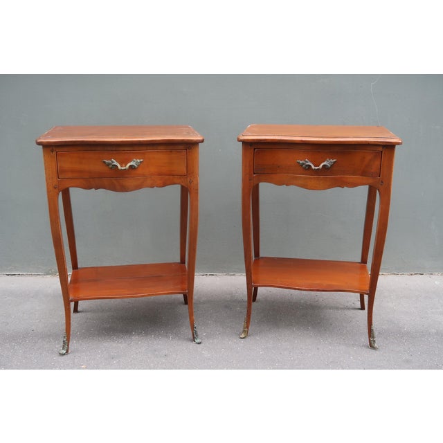 1960s Pair of French Louis XV Style Rosewood Side Tables Attributed to André Mailfert For Sale - Image 11 of 13