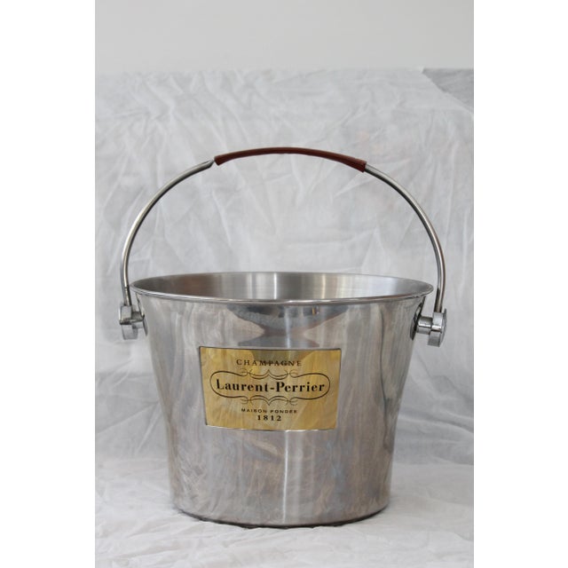 Large Metal Champagne Wine Bucket with Handle For Sale - Image 5 of 11