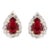 18k Yellow Gold Art Deco 1.3ct Ruby & Diamond Stud Earrings- A Pair For Sale