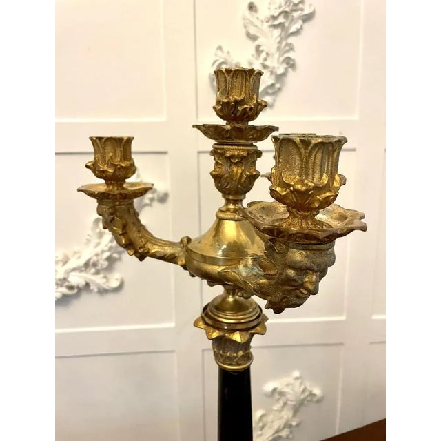 Black Regency Ornate Ormolu 4-Arm Candelabras, 1835, Set of 2 For Sale - Image 8 of 12