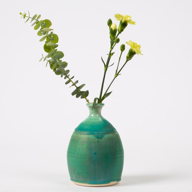 Mid-Century Modern Modern Blue-Glazed Studio Pottery Vase For Sale - Image 3 of 9