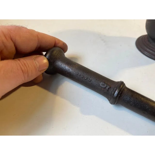 Antique Cast Iron Mortar and Pestle, Set of 2 For Sale - Image 5 of 11