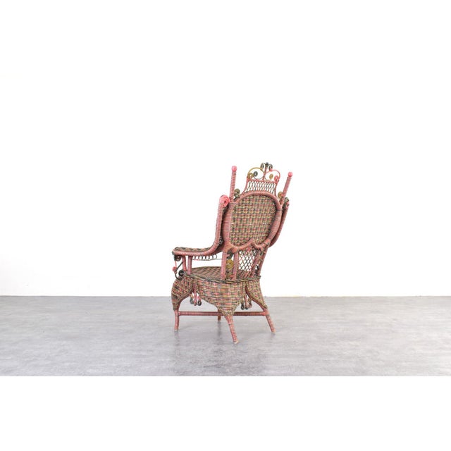 American Victorian Wicker Armchair from Heywood-Wakefield, 1910s For Sale - Image 5 of 13