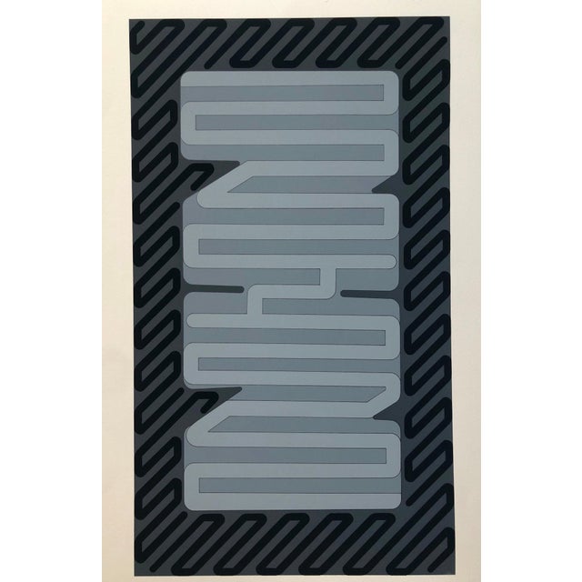 Chryssa Vardea-Mavromichali, 1970's Large Silkscreen Abstract Geometric Day Glo Serigraph Pop Art Print Neon, c.1979 For Sale - Image 4 of 5