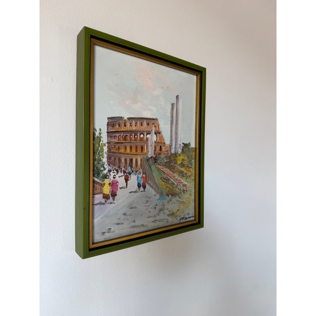 Vintage Rome Colosseum Impressionist Oil Painting on Canvas – Framed For Sale - Image 4 of 12