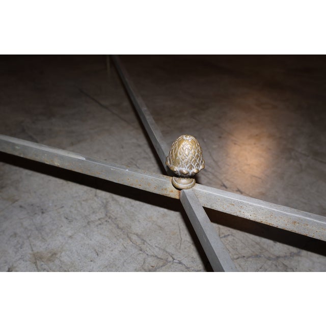 A Steel & Brass Coffee Table by Maison Jansen, France, 1950s For Sale - Image 10 of 13