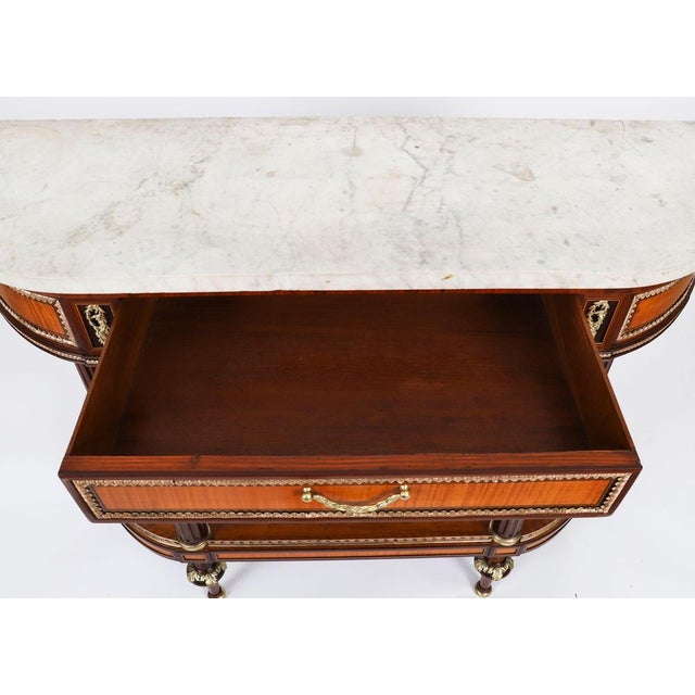 Antique 19th Century French Ormolu Mounted Carrara Marble Top Console Tables, Set of 2 For Sale - Image 10 of 18