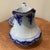 Antique Porcelain w.h Grindley Flow Blue Pattern Water Pitcher and Plate England For Sale - Image 10 of 12
