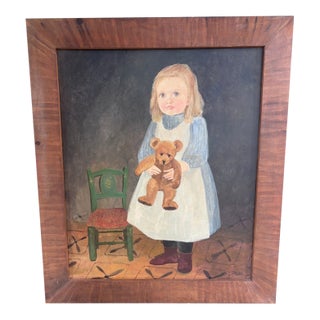 Jeanne Davies Folk Art - Oil on Board - Framed For Sale