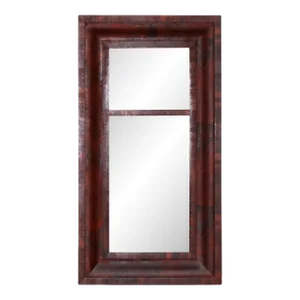 Antique American Empire Flame Mahogany Ogee Wall Mirror C1840