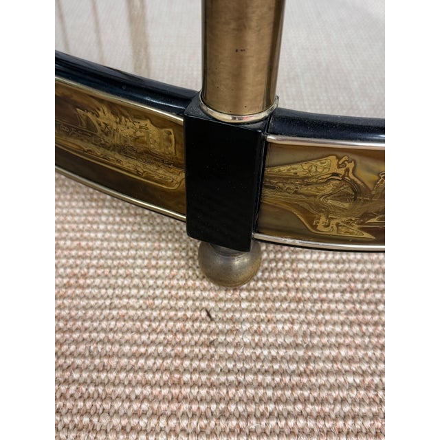 1970s 1970's Pair of Acid Etched Brass Side Tables Attributed to Bernhard Rohne for Mastercraft, a Pair For Sale - Image 5 of 16