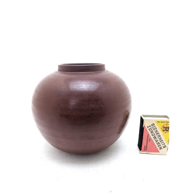 Bauhaus Bauhaus Spherical Vase from Böttger Steinzeug, 1920s For Sale - Image 3 of 7