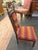This is an antique chair for children. It has been newly reupholstered with a colorful mission style patterned fabric. The...