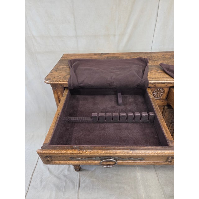 Mid 19th Century Antique 19th Century French Provincial Oak Buffet With Lined Interior For Sale - Image 5 of 18