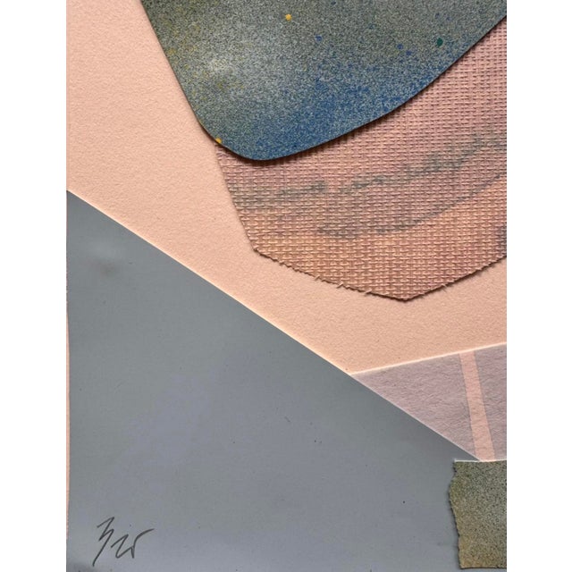 "Im Blue 2" Original Mixed-Media Collage on Paper by Zac Woodiel For Sale In Little Rock - Image 6 of 8