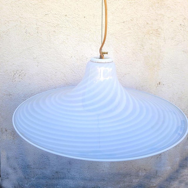 Mid-Century Modern Murano Glass Spiral Pendant Light, 1970s For Sale - Image 3 of 15