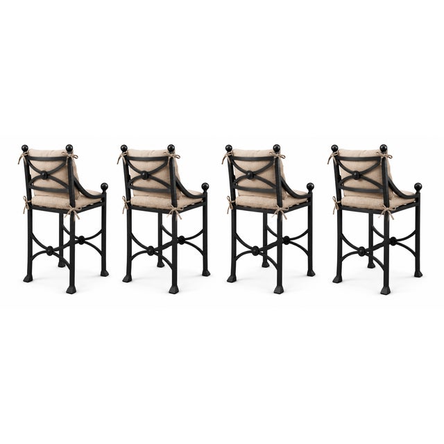 Mid-Century Modern Kreiss Mykonos Bar Stools Set of 4 For Sale - Image 3 of 5
